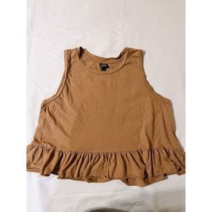Women's Ruffle Crew Neck Tank Top Wild Fable Rust Size Small Summer Top, No Tags